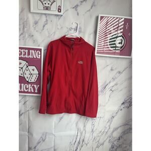 The North Face Full Zip Red Fleece Jacket Size Large